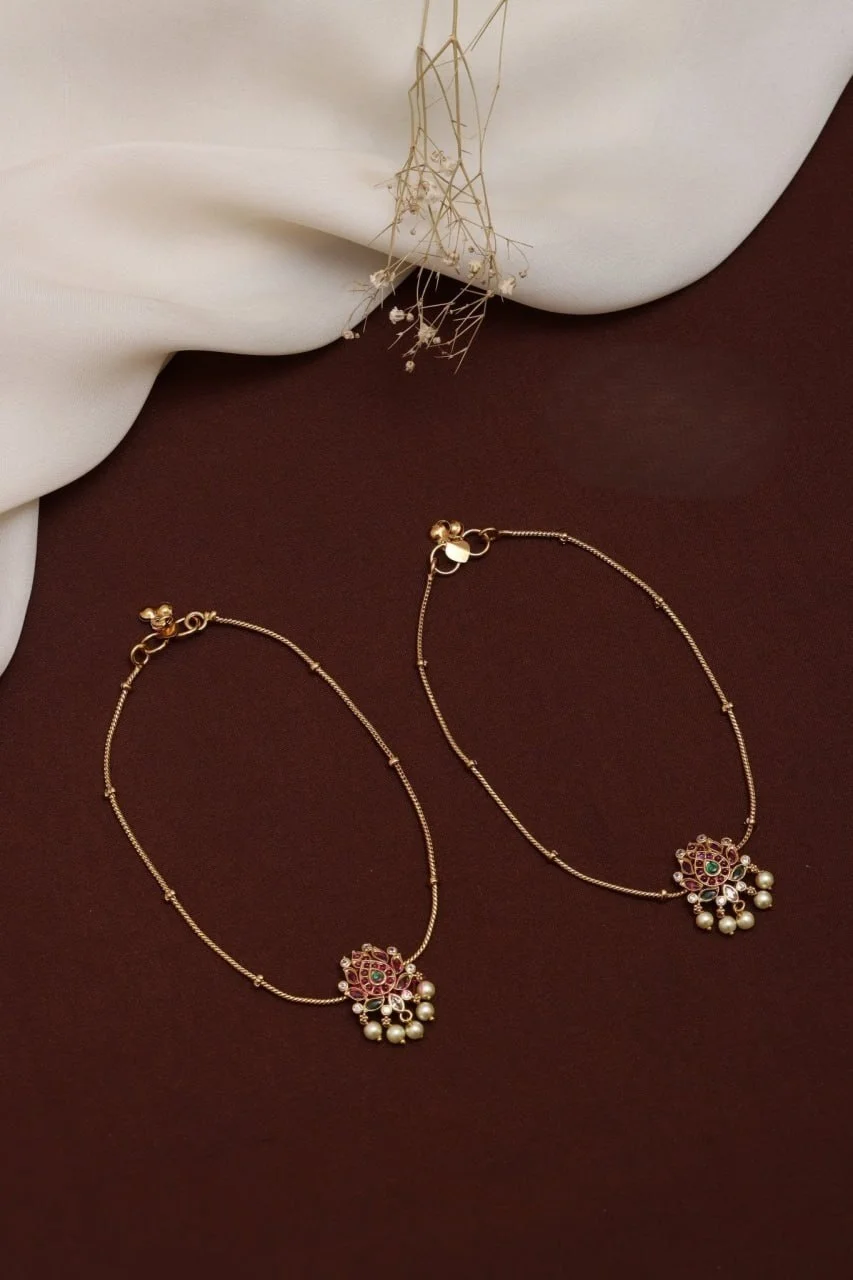 Lotus Pearl Anklets